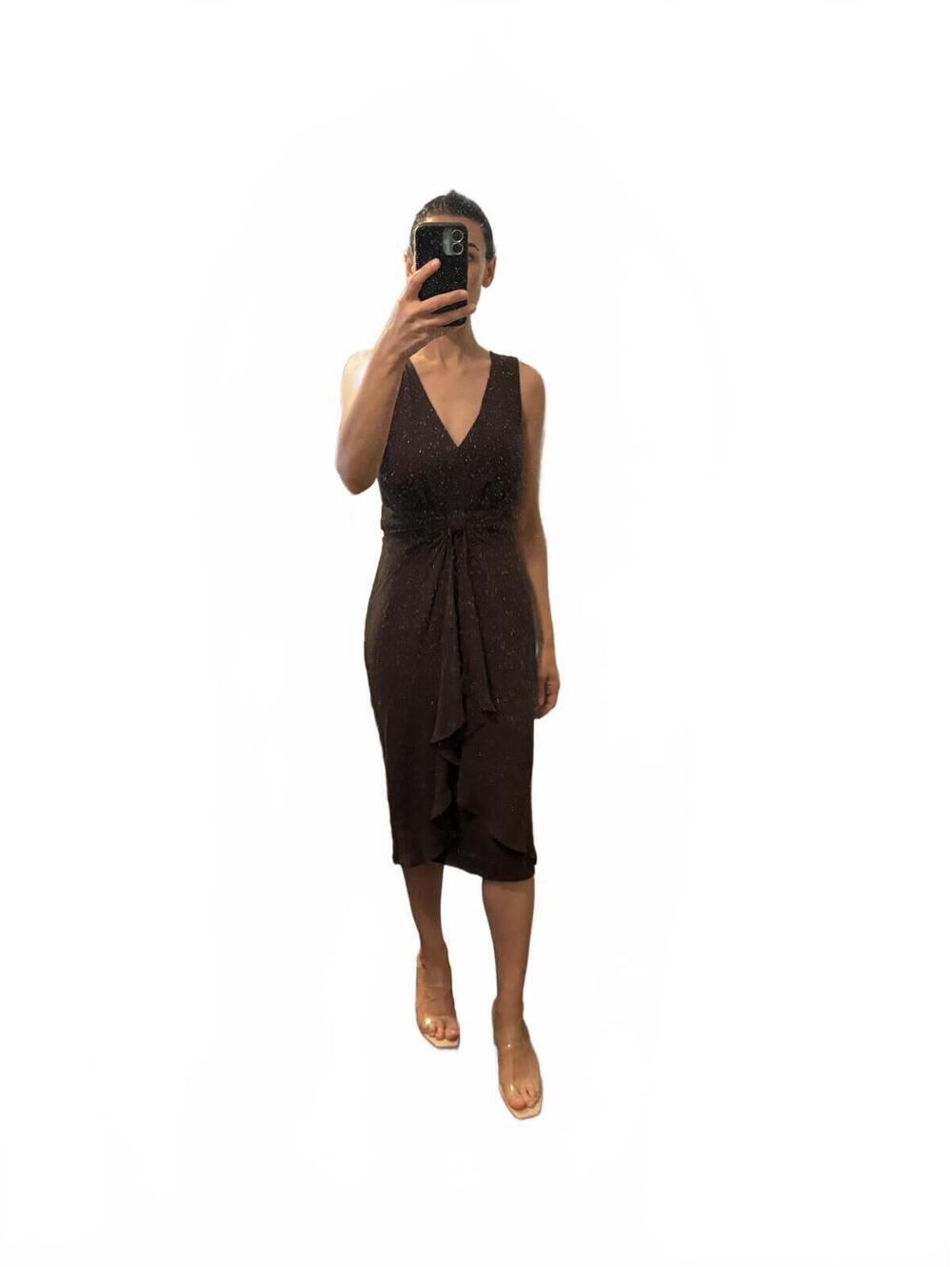 Vintage Y2k Escada brown silk dress XS
